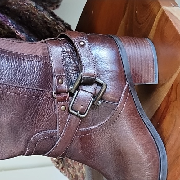 Marc Fisher brown tall leather boots with buckle detail size 8 1/2 - Picture 6 of 15